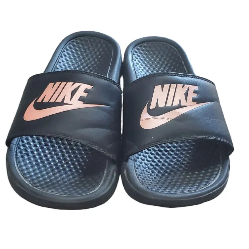 Nike Black & Blush Slide on Shoes